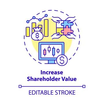 Increase shareholder value concept icon 스톡 일러스트