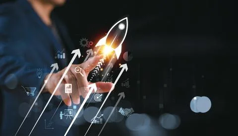 Increase strategy busines plan trend concept. Achieve growth goal sale market Stock Photos