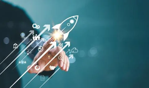 Increase strategy busines plan trend concept. Achieve growth goal sale market Stock Photos