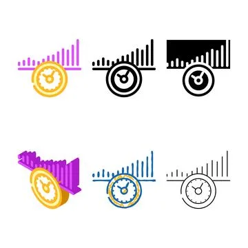 Increase time color range icon vector Stock Illustration