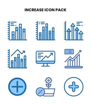Increase Two Colour Design Icons Pack Stock Illustration