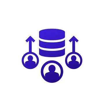 Increase user base icon on white Stock Illustration