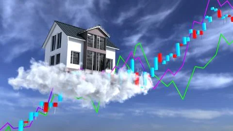 Increase in value of a property Stock Illustration