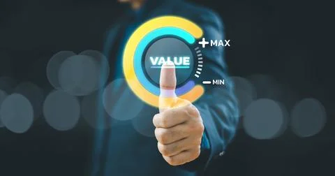 Increase value service, growth value, company value added, business growth co Stock Photos