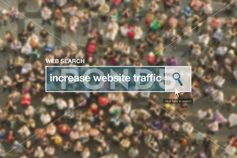 Increase website traffic web search bar glossary term Stock Photos