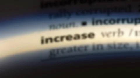 Increase word in a dictionary. Stock Footage 99561079