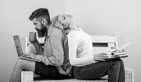 Increase your productivity using modern technology. Technical progress. Woman 스톡 사진