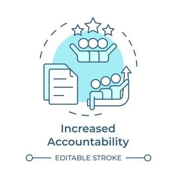 Increased accountability soft blue concept icon Stock-Illustration