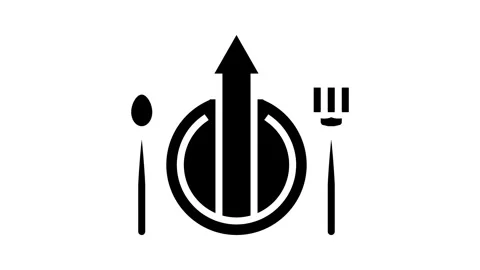 Increased appetite adolescence puberty glyph icon animation Stock Footage 326140691