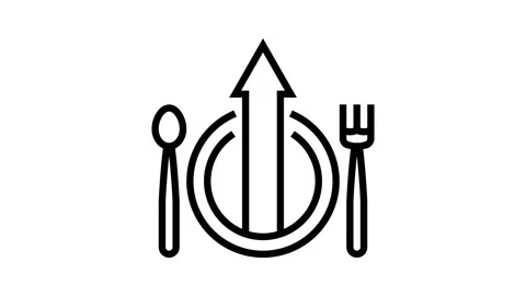 Increased appetite adolescence puberty line icon animation Stock Footage 326122161