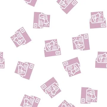 Increased brand awareness glyph vector seamless pattern イラスト素材