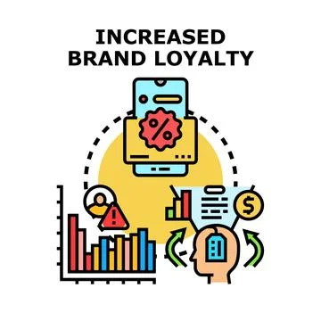 Increased brand loyalty achieving customer retention strategy Illustrazione stock