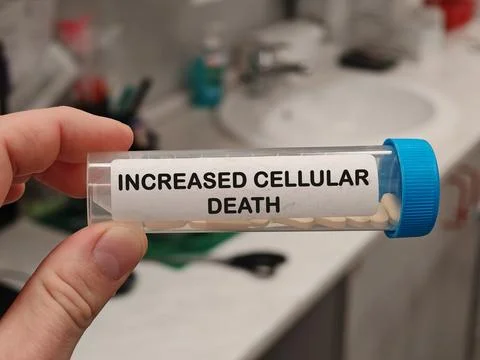 INCREASED CELLULAR DEATH targeted anticancer mechanism for cancer tumor leukemia Stock Photos