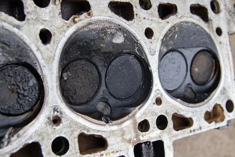 Increased consumption of engine oil, replacement of valve seals Stock Photos