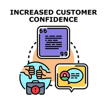 Increased customer confidence concept with customer feedback Stock Illustration