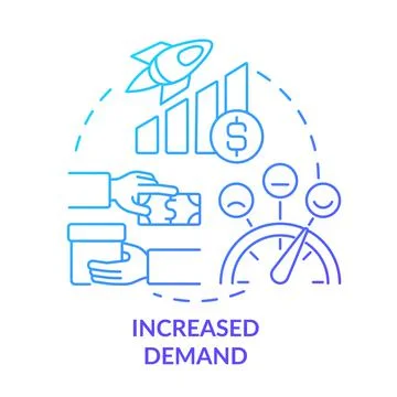 Increased demand blue gradient concept icon Stock Illustration