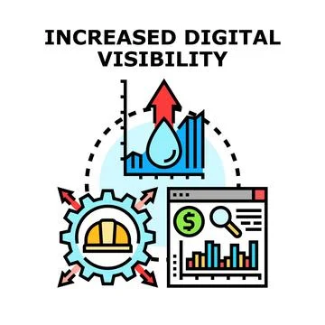 Increased digital visibility concept illustration Stock Illustration