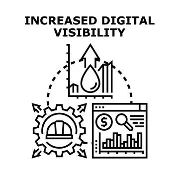 Increased digital visibility concept illustration Stock Illustration