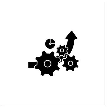 Increased efficiency glyph icon Stock Illustration