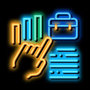 Increased efficiency neon glow icon illustration イラスト素材