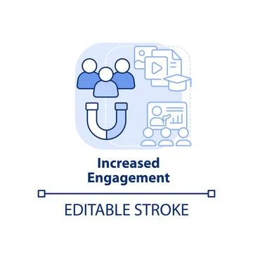 Increased engagement light blue concept icon Stock Illustration