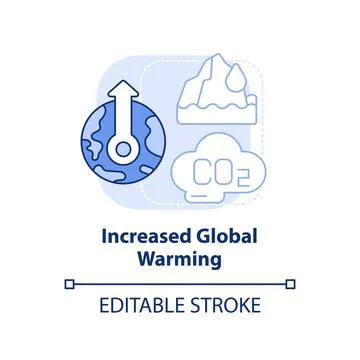 Increased global warming light blue concept icon Illustrazione stock