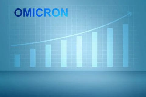 Increased graph of new variant of covid 19 omicron patient Stock Photos