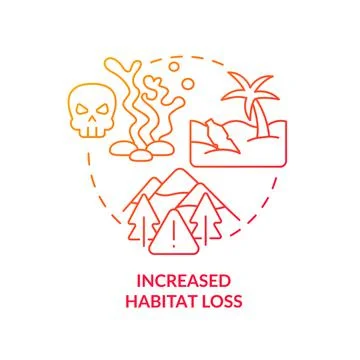 Increased habitat loss red gradient concept icon Illustrazione stock