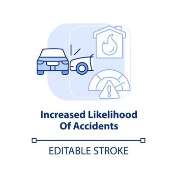 Increased likelihood of accidents light blue concept icon Stockillustratie