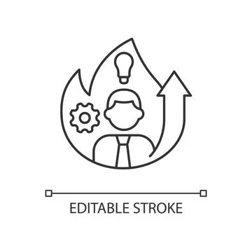 Increased motivation linear icon Ilustración de archivo