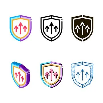 Increased pack protection icon vector outline Stock Illustration