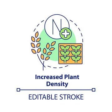 Increased plant density concept icon Stock Illustration