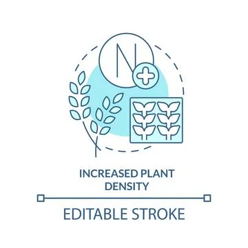 Increased plant density turquoise concept icon Stockillustratie