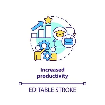 Increased productivity concept icon Stock Illustration