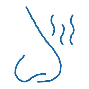 Increased Sense Of Smell Symptomp doodle icon hand drawn illustration Illustrazione stock