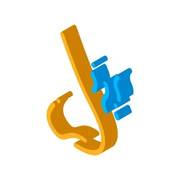 Increased Sense Of Smell Symptomp isometric icon vector illustration Illustrazione stock