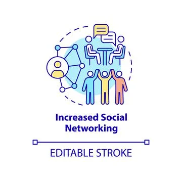Increased social networking concept icon Stock Illustration