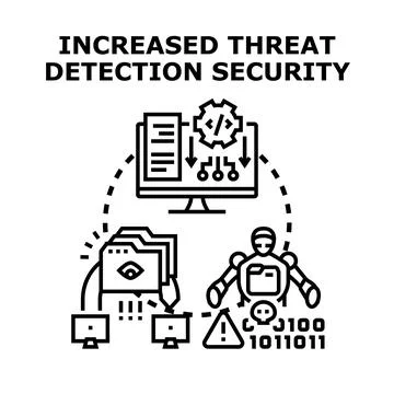 Increased threat detection security concept illustration Stock Illustration
