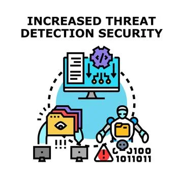 Increased threat detection security concept illustration Stock Illustration