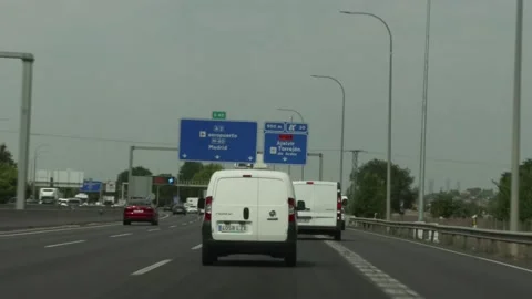 Increased traffic at exits from major cities, Madrid, ES - 01 Aug 2025 Stock Footage 314114345