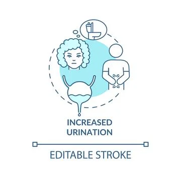 Increased urination blue concept icon Illustrazione stock