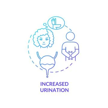 Increased urination blue gradient concept icon Illustrazione stock