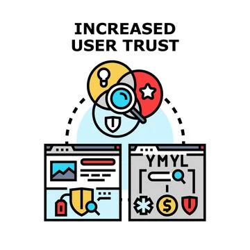Increased user trust development with e a t principles Stock Illustration