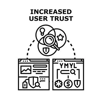 Increased user trust development with e a t principles Stock Illustration