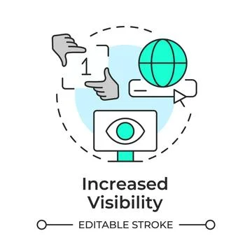 Increased visibility multi color concept icon Stock Illustration
