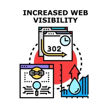 Increased web visibility achieving search engine optimization growth Stock Illustration