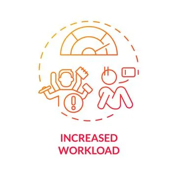 Increased workload red gradient concept icon Stock Illustration