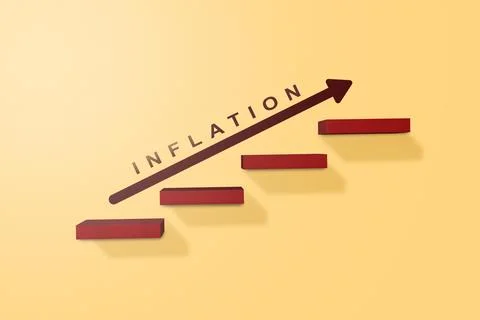 Increases arrow for inflation Stock Photos