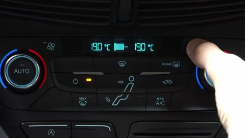 Increasing air conditioning blower power in the car, two-phase climate control Stock Footage 247714584