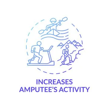 Increasing amputee activity concept icon Stock-Illustration